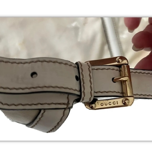 Vintage Gucci Britt Off White Hobo Shoulder Handbag Oversized GG 162740 - Picture 7 of 11